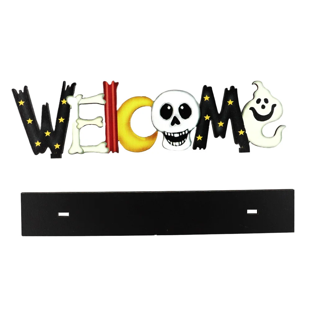 

1Pcs Wooden Adornment Halloween Hollow Letters Decor Party Scene Creative Craft Ornament Wooden Adornment