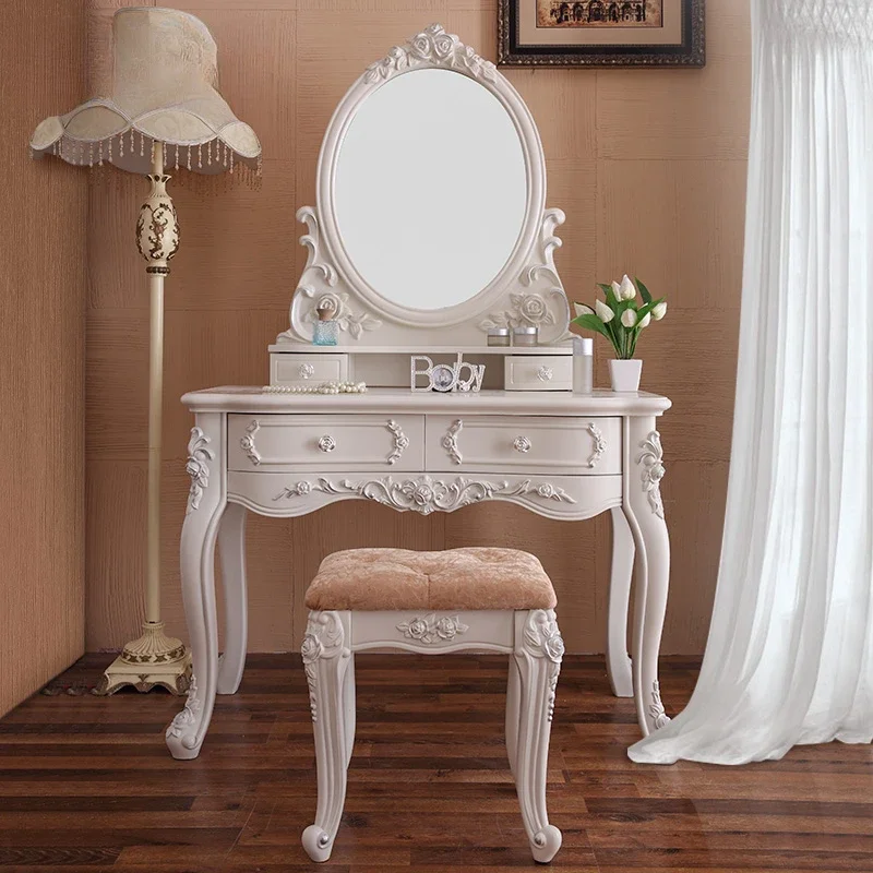 *s for Small White Vanity Mirror Chair Drawers Cabinet Bedroom Dressers Makeup Stool Luxury Coiffeuse De Chambre Furniture Home*