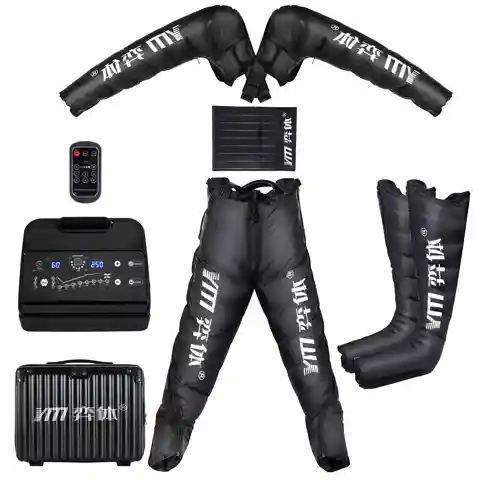 YITI 8 cámaras piernas presoterapia compresión de aire masajeador muscular de pies, máquina de drenaje linfático de todo el cuerpo terapia relajante