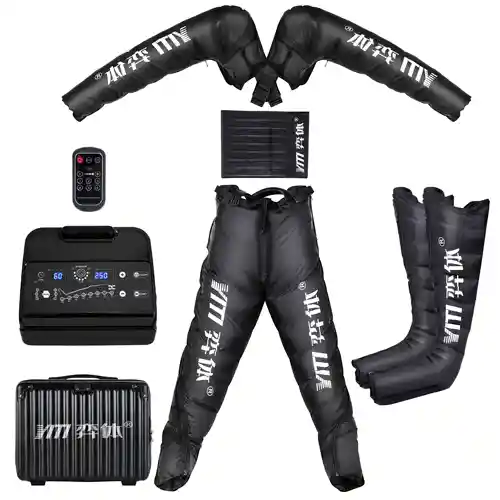 YITI 8 cámaras piernas presoterapia compresión de aire masajeador muscular de pies, máquina de drenaje linfático de todo el cuerpo terapia relajante