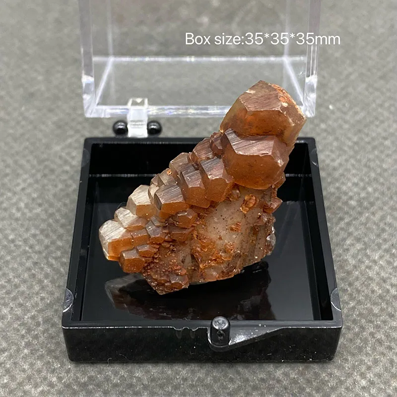Colección de especímenes minerales de piedra original escalonada 100% natural, calcita de chocolate, tamaño de caja: 35x35x35mm