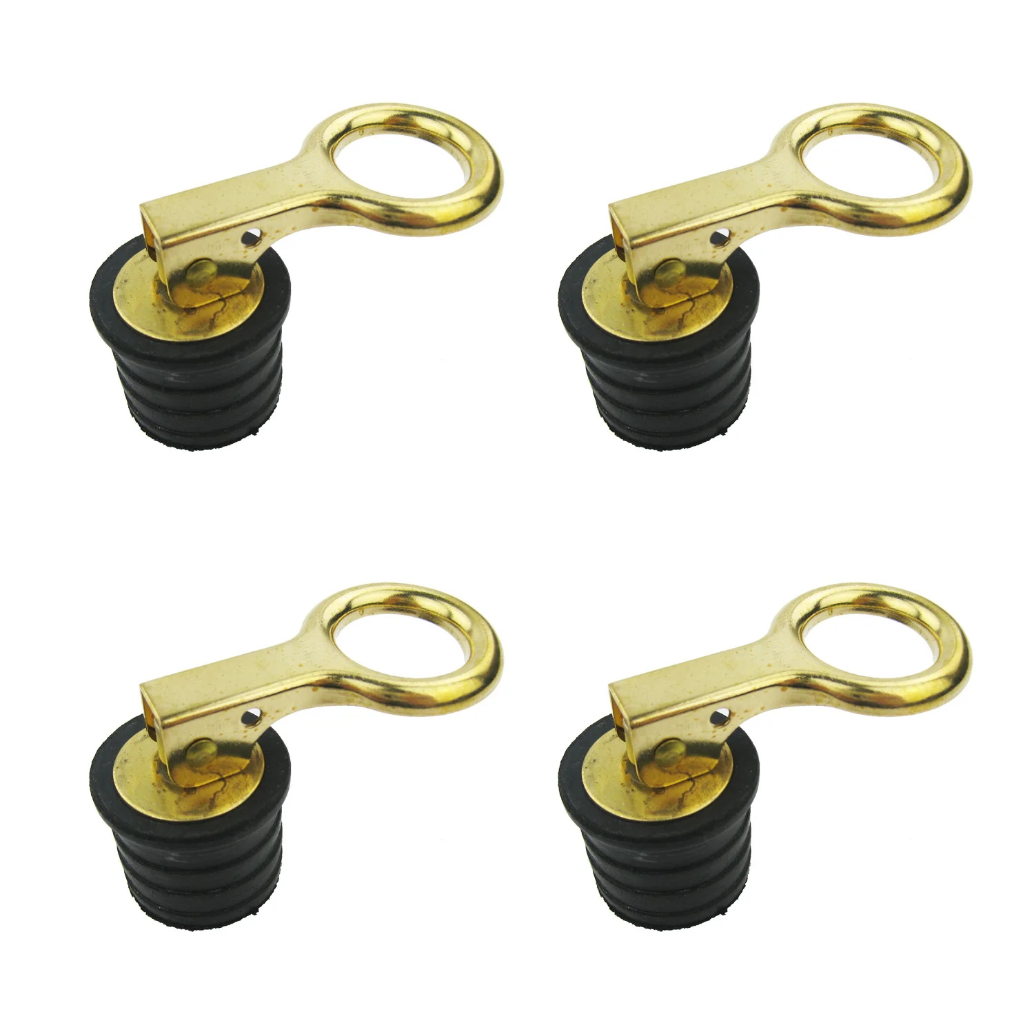 Brass Boat Marine Snap Handle Locking Drain Plug 1-1/4 inch 32mm 4PCS