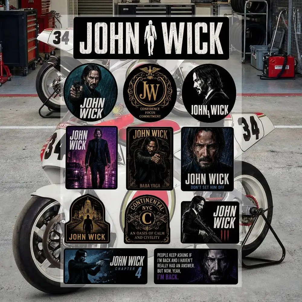 J-oH-n WI-C-K- Wasserdichte Vinyl-Aufkleber für Auto Motorrad Fahrrad Skateboard Laptop Flasche Telefon