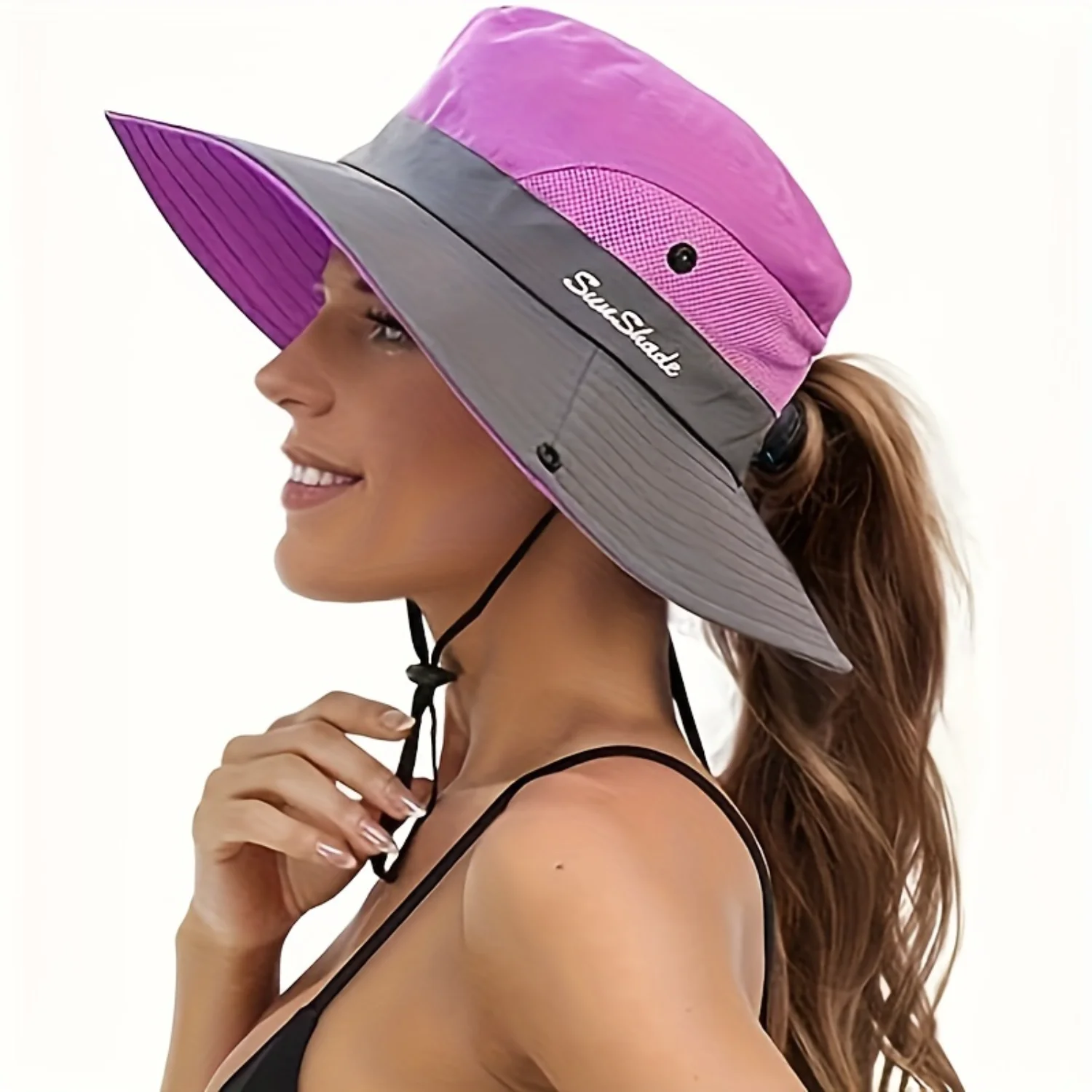 1pc, Color Blocked Solid Color Sun Hat For Women, Outdoor Beni Hat, Hiking And Fishing Sun Hat, Women's Folding Sun Hat, Korean 