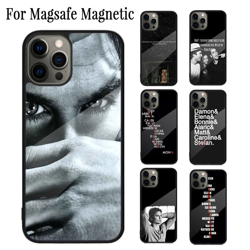 The Vampire Diaries Character Name Magnetic Phone Case For iPhone 16 15 14 Plus 13 12 11 Pro Max Magsafe Wireless Charging Cover