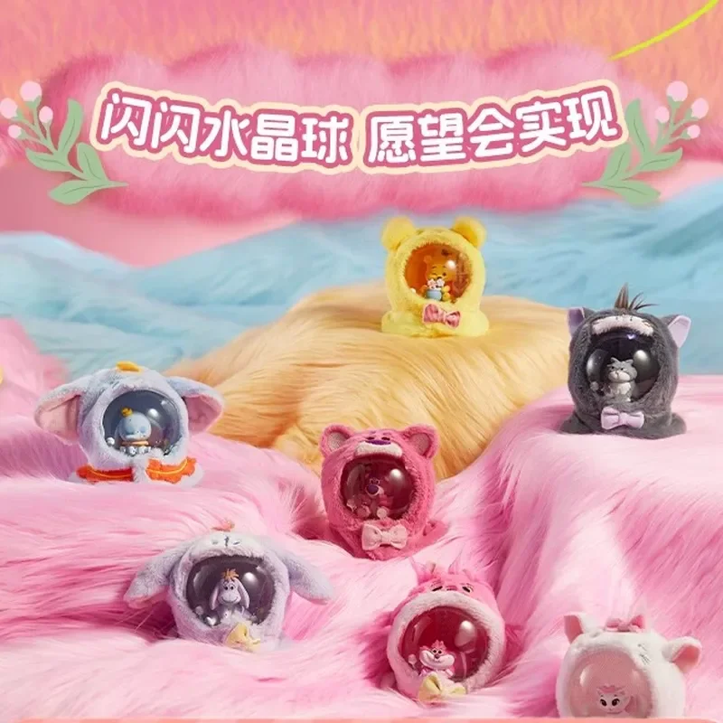 Miniso Disney Collaboration Blind Box Furry Season Series Crystal Ball Ornament Winnie Lotso Lucifer Gift Cute Desktop Trending