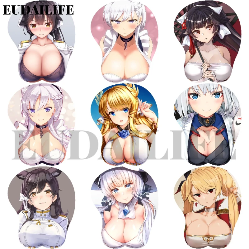 

Azur Lane 3D Mousepad Atago Belfast IJN Kaga Takao Hand Wrist Rest Mouse Pad Mousepad Silicone Oppai Soft Mouse Mat Office Work