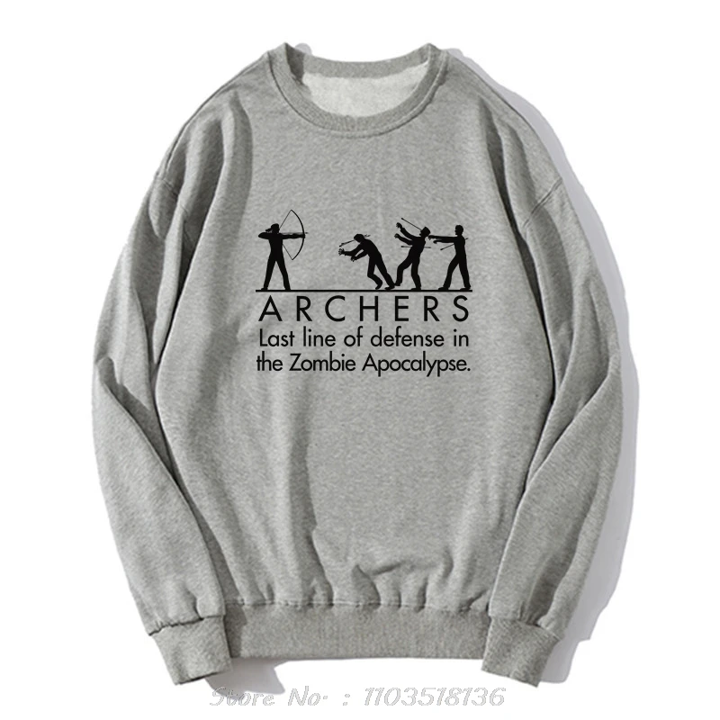 Men Clothing Archers VS Zombies Hoodie Classic Archery Lover Bow Arrow Sports Fitness Graphic Sweatshirt Unisex Vintage Clothing