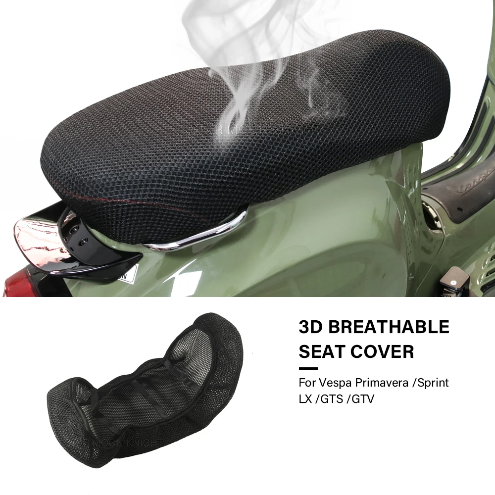 

Passenger Seat Cover For Vespa Primavera Sprint LX GTS GTV Motorcycle 3D Mesh Fabric Seat Cushion Nylon Honeycomb Seat Cushion