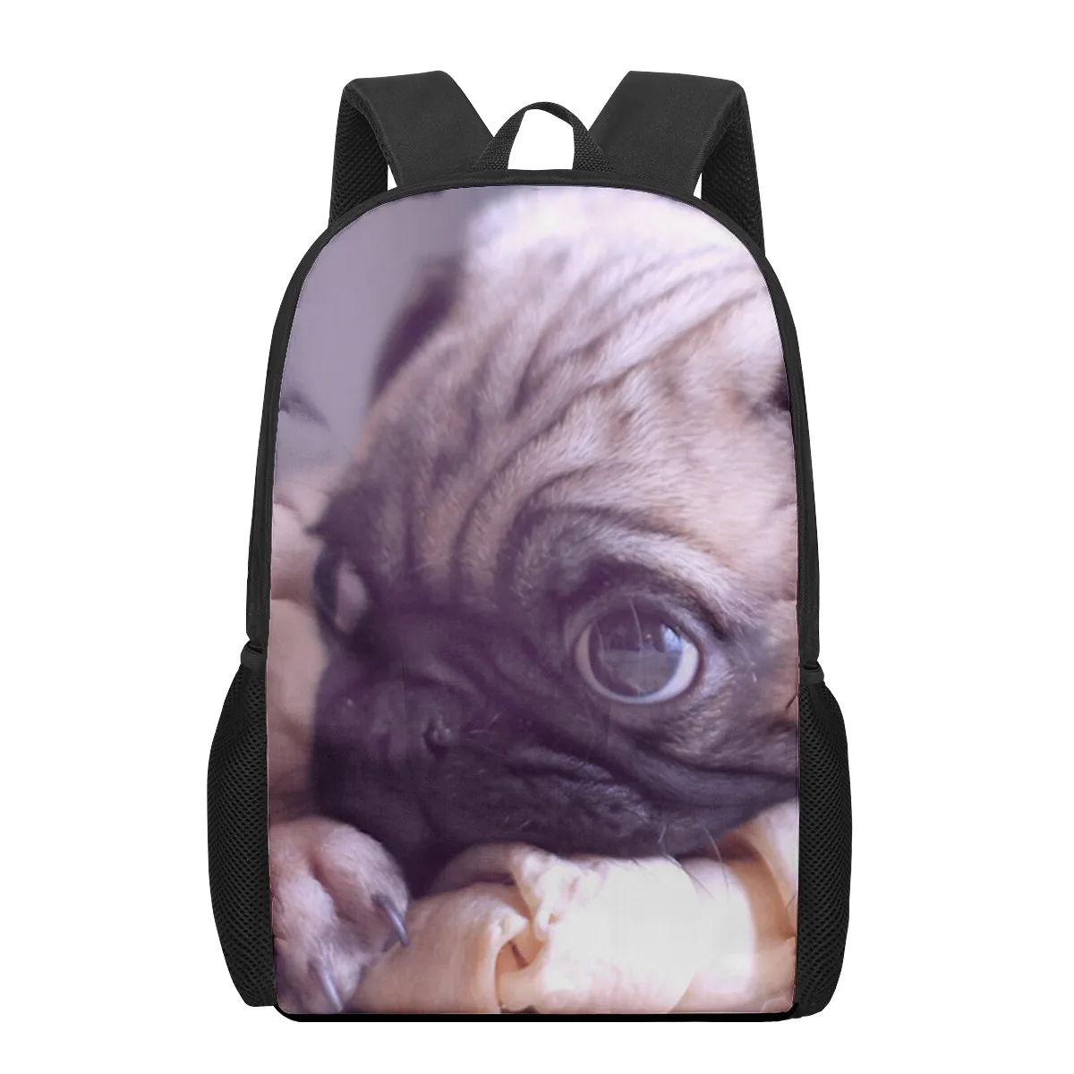 Mochila escolar impressa em 3D para meninos e meninas, adorável personalidade canina, bolsa de ombro casual para crianças adolescentes, mochila de grande capacidade