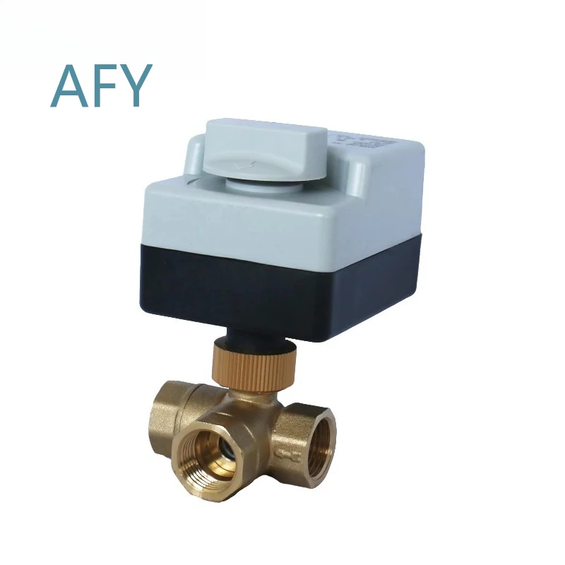 DN15 Three-Way Electric Ball Valve for Small Actuator Two-Way Electric Valve Three-Wire Double Control Home Furniture
