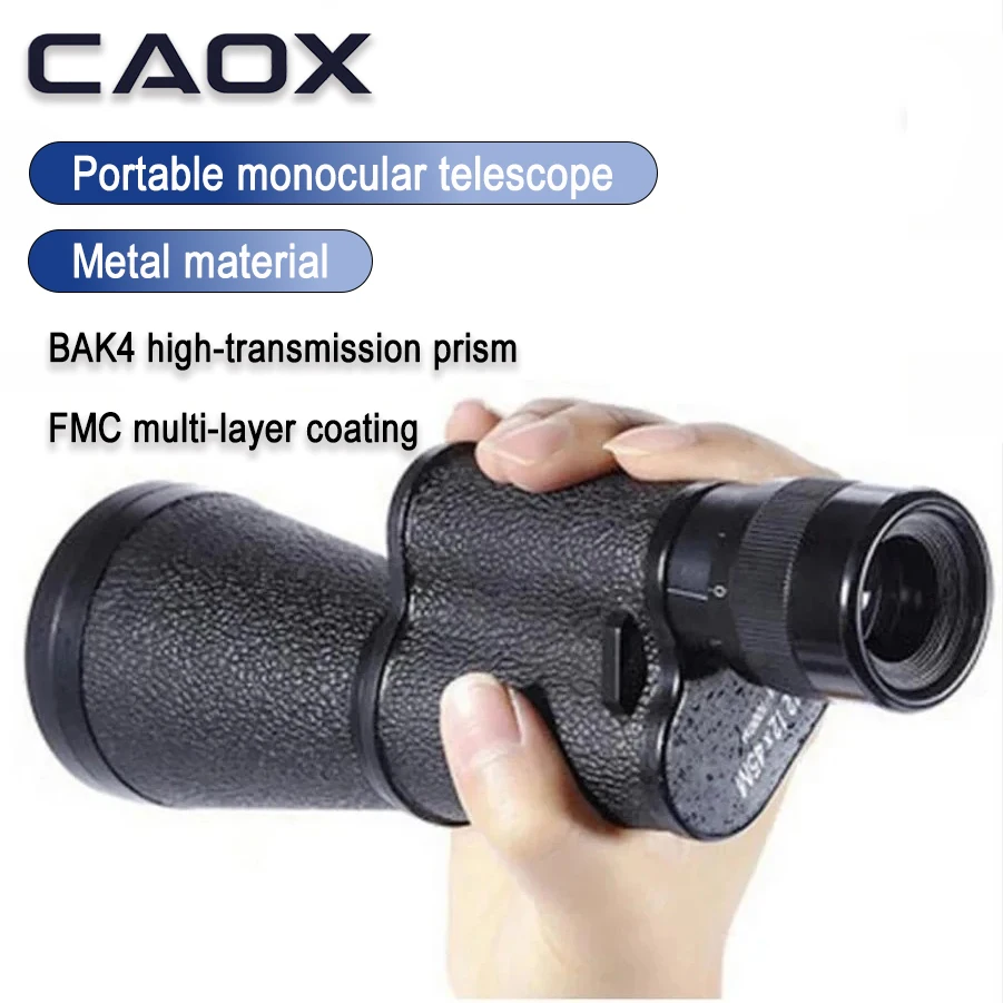CAOX Metal 12X45 Military Monocular HD High Quality Portable Mini Telescope Captain Caribbean Pirates Spyglass Binoculars
