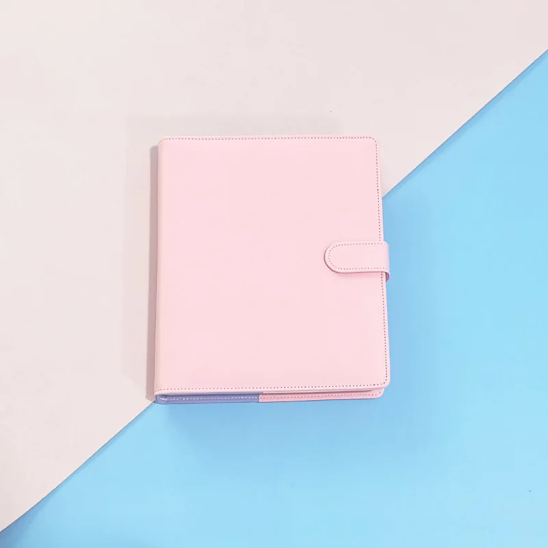 Copertina raccoglitore quadrata in pelle PU Macaron A6 A7, raccoglitore ad anelli ricaricabile a 6 anelli, sigillatura con fibbia magnetica, libro di carte stellari per notebook 2 in 1