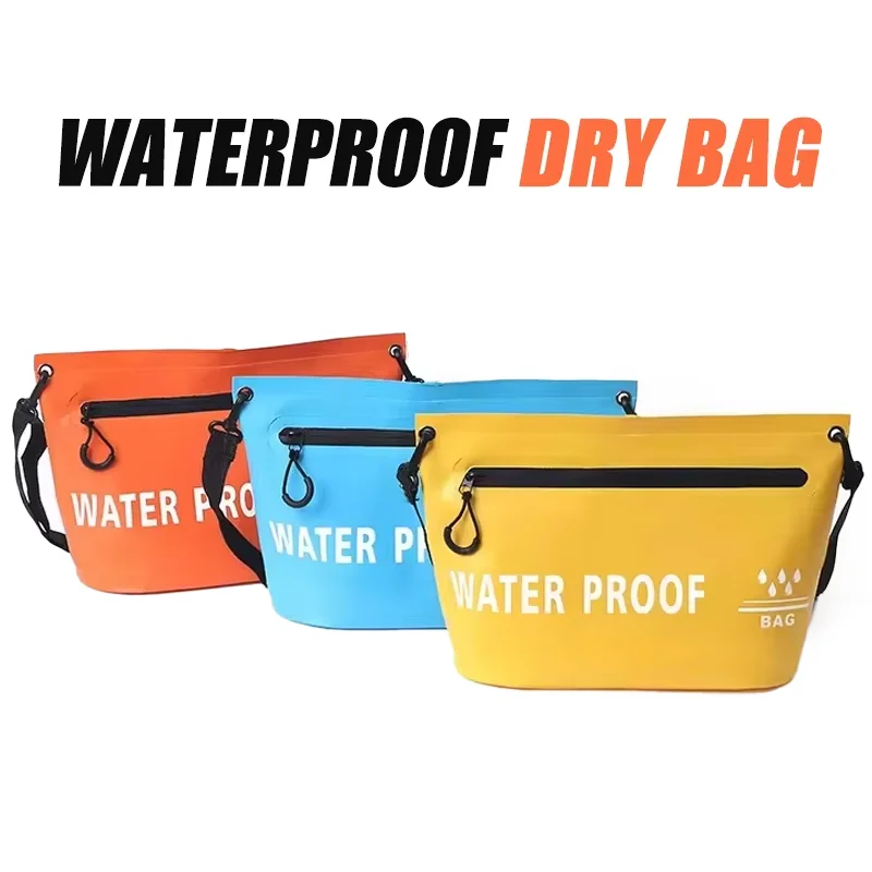 

5L Waterproof Dry Bag Outdoor Handbag Pack Portable Wash Sack Swimming Rafting Kayaking Shoulder Bag Zipper Travel Storage Bags