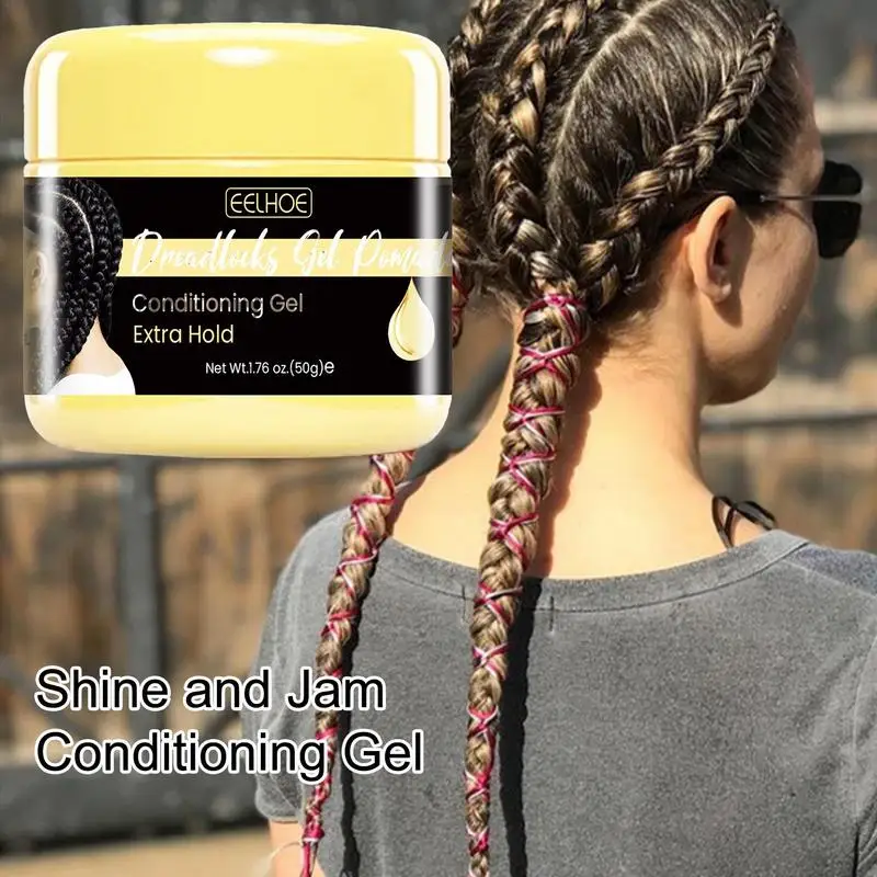 50g Shine And Jam For Braiders Extra Hold Shining And Conditioning Hair Gel Styling Gel For Braiding Twisting Hair Styling Cream