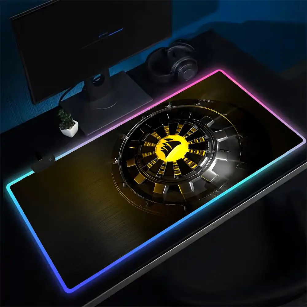 C-CORSAIR Boat  Mouse Pad Anime Gaming Mouse Pad LED Table Pads Backlit Rubber Desktop XXL Mousepad RGB Desk Mats