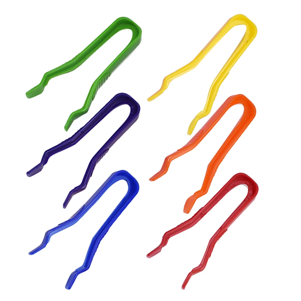 

6Pcs Plastic Large Size Ergonomic Handle for DIY Crafts Jewelry Making Kids Jewelry Tweezers Toys