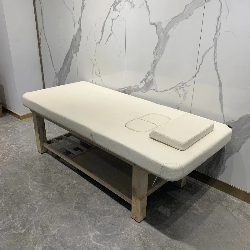 

z1Multifunctional Solid Wood Facial Bed Beauty Salon Special Massage Couch Wooden Physiotherapy Bed with Holes