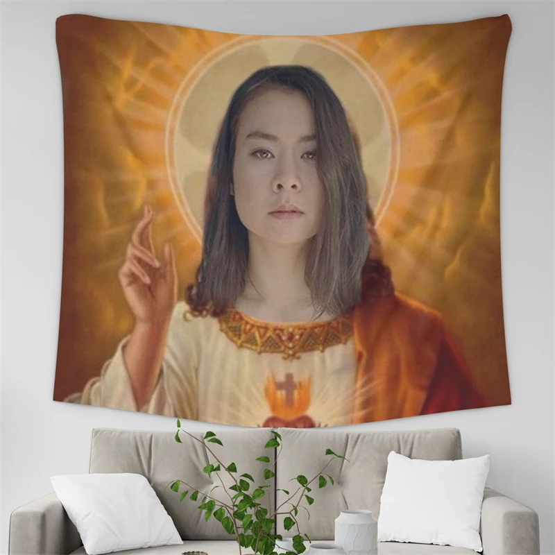 Gaslight Gatekeep Girlboss Mitski Miyawaki Tapestry Wall Hanging Art for Bedroom Living Room Decor College Dorm Party Backdrop