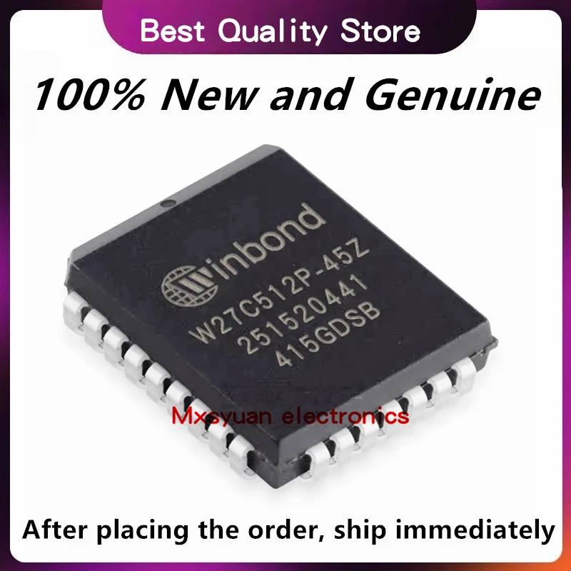 Mxsyuan 10PCS/LOT W27C512P-45Z 27C512 W27C512P-45 PLCC32 New original In stock