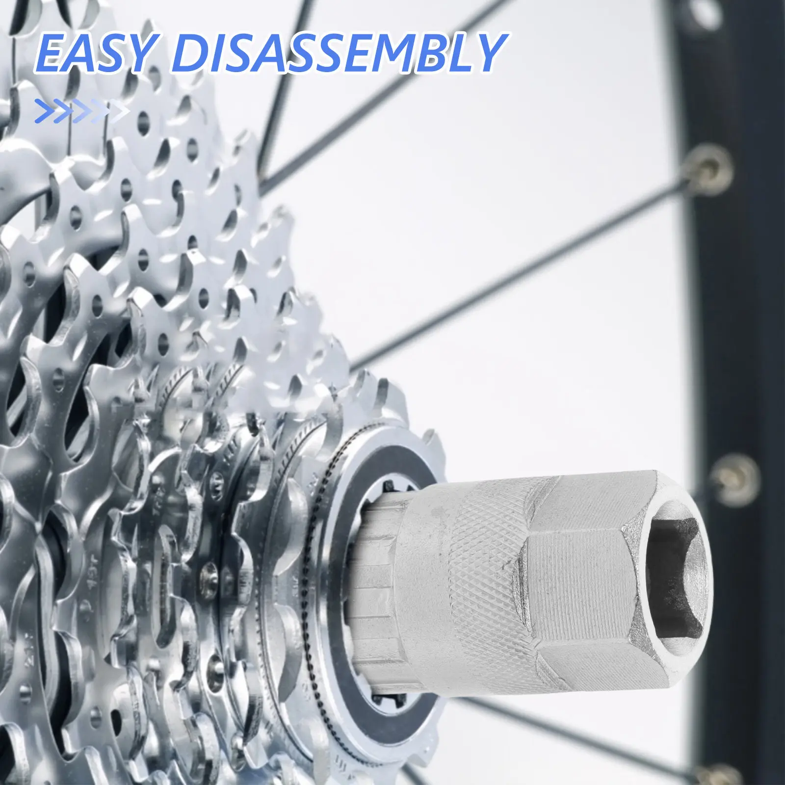 Compact Metal Flywheel Removal Tool Bicycle Socket Freewheel Remover for Mountain Road Bike Maintenance Flywheel Sleeve Tool