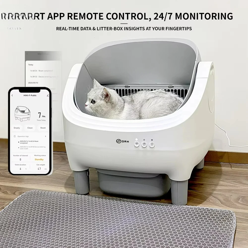 

Extra Large Capacity Automatic Self Cleaning Litter Box Open App Remote Control Auto Clean Smart Litter Pan Pet Cat Supplies