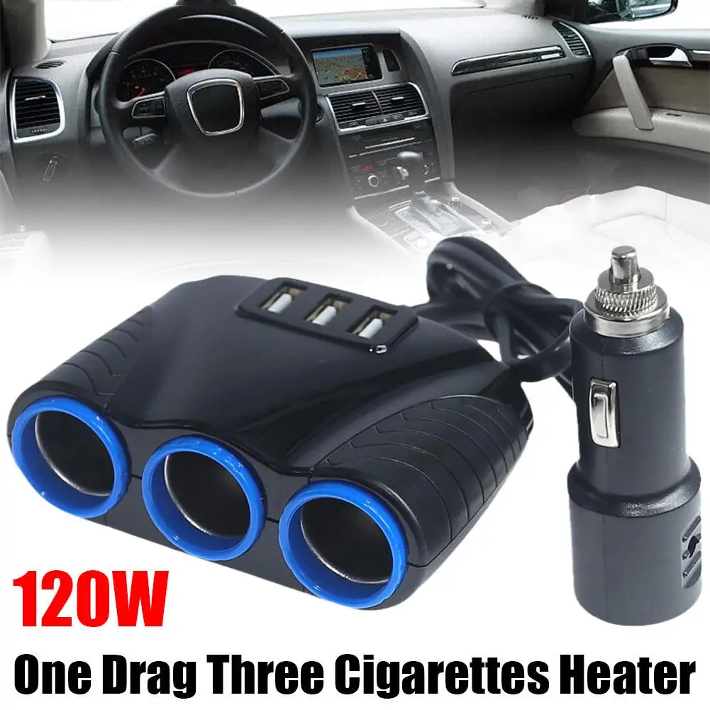 

3 Way 12v 24v Multi Socket Car Cigarette Lighter Socket Uto Replacement Parts Adapter Extension Usb N8q4 Charger Splitter K1e8