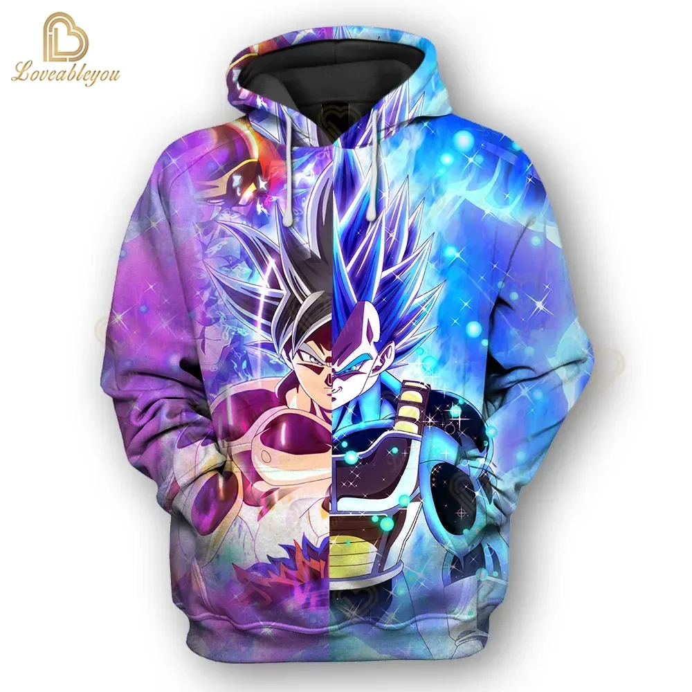 New Dragon Ball Anime Print Hoodie Boys Fashion Hooded Clothes Children Cartoon Top for 4 6 8 10 Years Kids Birthday Wear