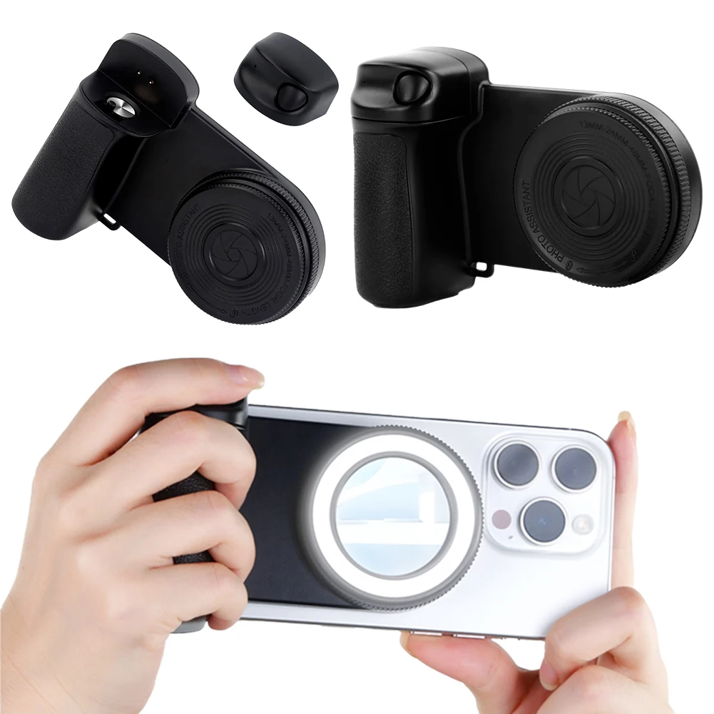 For Magsafe Magnetic Bluetooth-Compatible Shutter Phone Hand Grip Smartphone Camera Shutter Grip Phone Holder for Android iPhone
