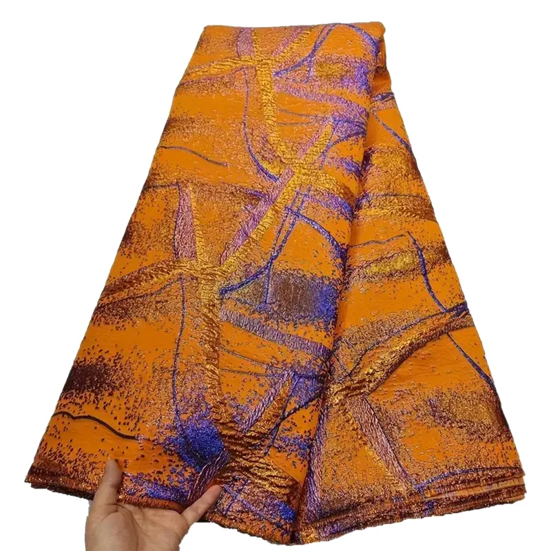 French African Jacquard Lace Fabric 2024 Latest Nigerian Jacquard Brocade Lace Fabrics for Elegant Women Party Dresses Sewing