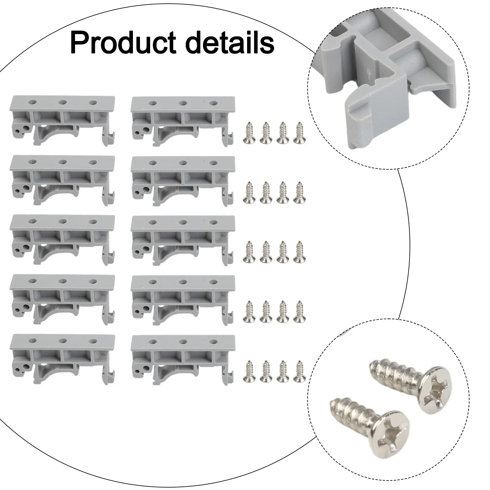5 Sets PCB Mounting Brackets For C45 Rail Mount Adapter For Secure Circuit Board Mounting Easy To Install Bracket Clips
