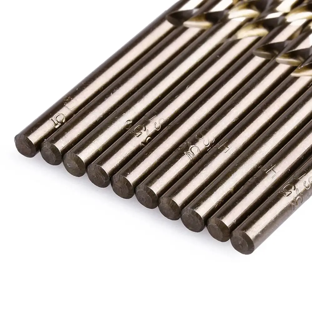 10 Uds. Taladro helicoidal de cobalto de acero de alta velocidad HSS-Co 1/1, 5/2/2, 5/3/3, 2/3, 5mm broca en espiral vástago redondo M35 brocas helicoidales