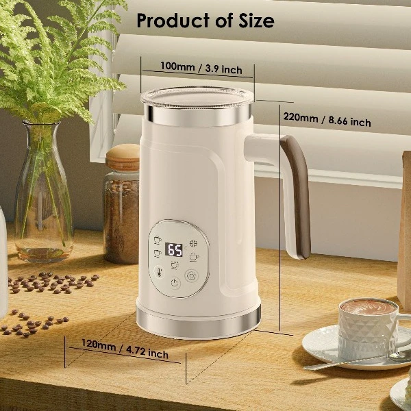 Automatic Electric Milk Frother Touch Control Electronic Milk Foamer Coffee Milk Foaming Machine for Home Cafe