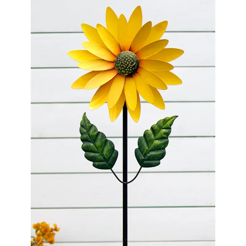 Wrought Iron Windmill Outdoor Garden Decoration Rotating Courtyard Kindergarten Creative Sunflower Balcony Decoration Landscape