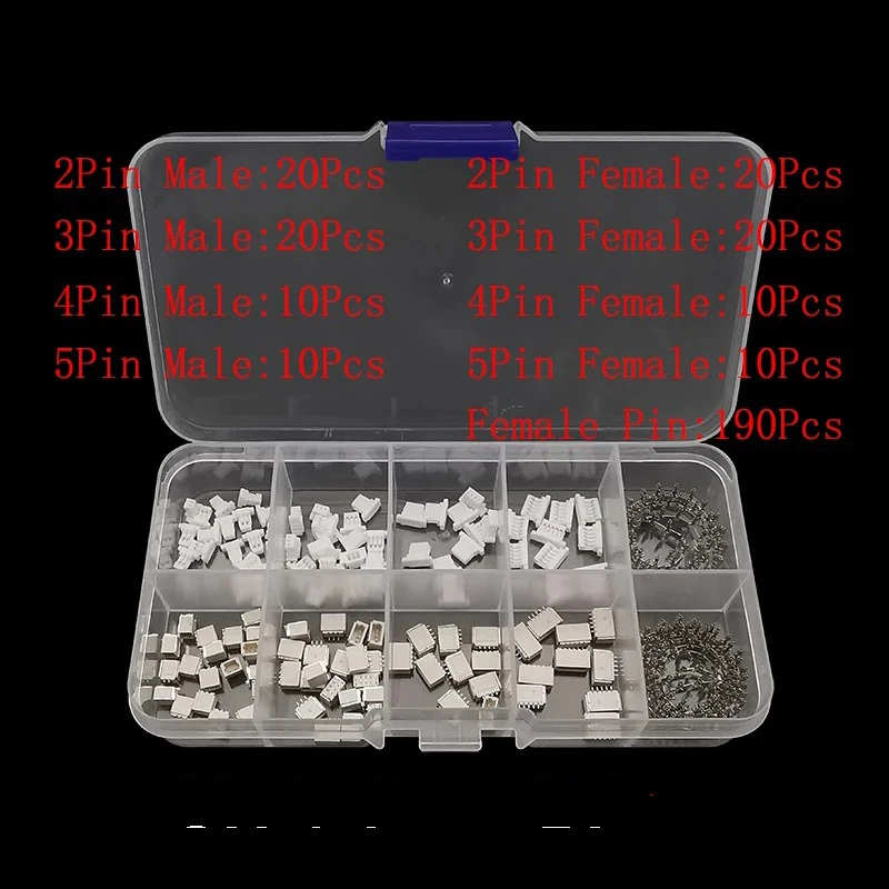 1Box SH 1.0MM/JST 1.25mm/ZH 1.5mm/PH 2.0mm/XH2.54mm/VH 3.96mm Male Plug Female Socket Housing Crimp Terminal Connector Kit image 2