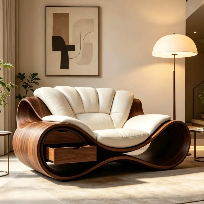 White Lounge New Chinese Style Solid Wood Living Room Sofas Minimalist Relax Sofa Living Room High-end Elegant Home Furniture