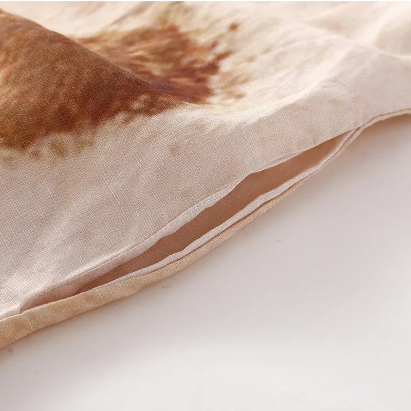 Vestido de manga corta con estampado Tie Dye para mujer, prenda holgada con cuello tipo Polo, Estilo Vintage, moda coreana, hasta la rodilla, 2024