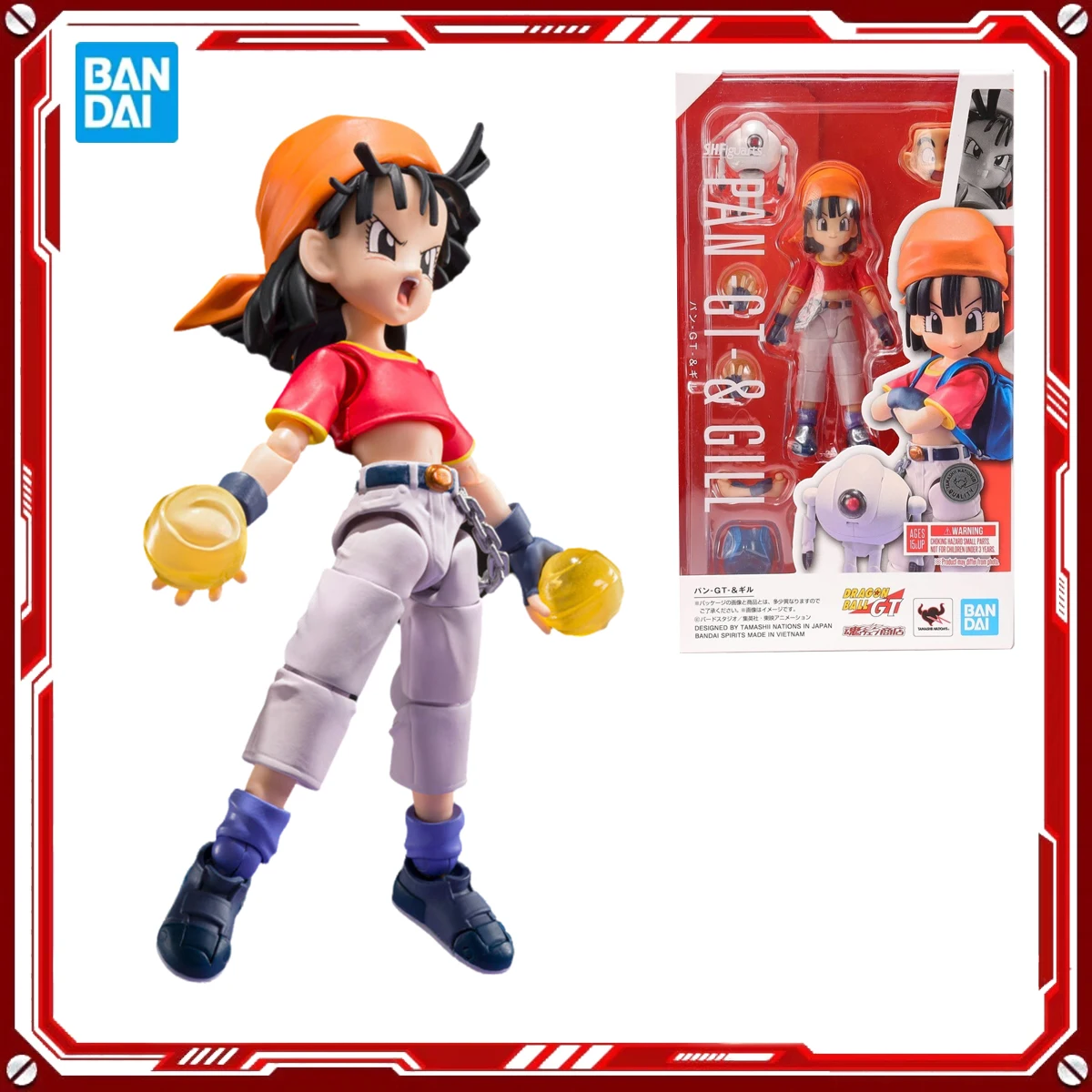 

Bandai Genuine Dragon Ball GT Anime Model Kits Pan GT & Gill Toys SHF Action Figure Assembly Model Gift School Christmas Present