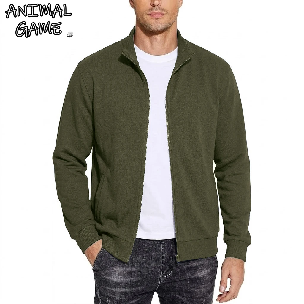 New Mens Zipper Sweatshirts Autumn Gym Hoodie Coats Man Long Sleeve Cardigan Jackets Spring Solid Work Coats Luxury Clothes Man