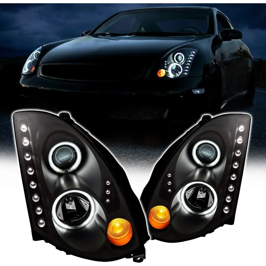 

Для Infiniti G35 Coupe HID Type 2003-2007 гг., двойной светодиодный проектор Xtreme Halos, сменная пара фар - сторона пассажира и водителя