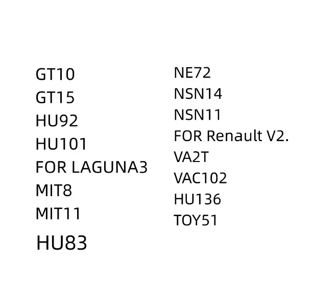 16 шт. LISHI 2 в 1 hu83 GT10 GT15 HU92 HU101 FORLAGUNA3 MIT8 MIT11 NE72 NSN14 NSN11 FORRenault V2. VA2T VAC102 HU136 TOY51