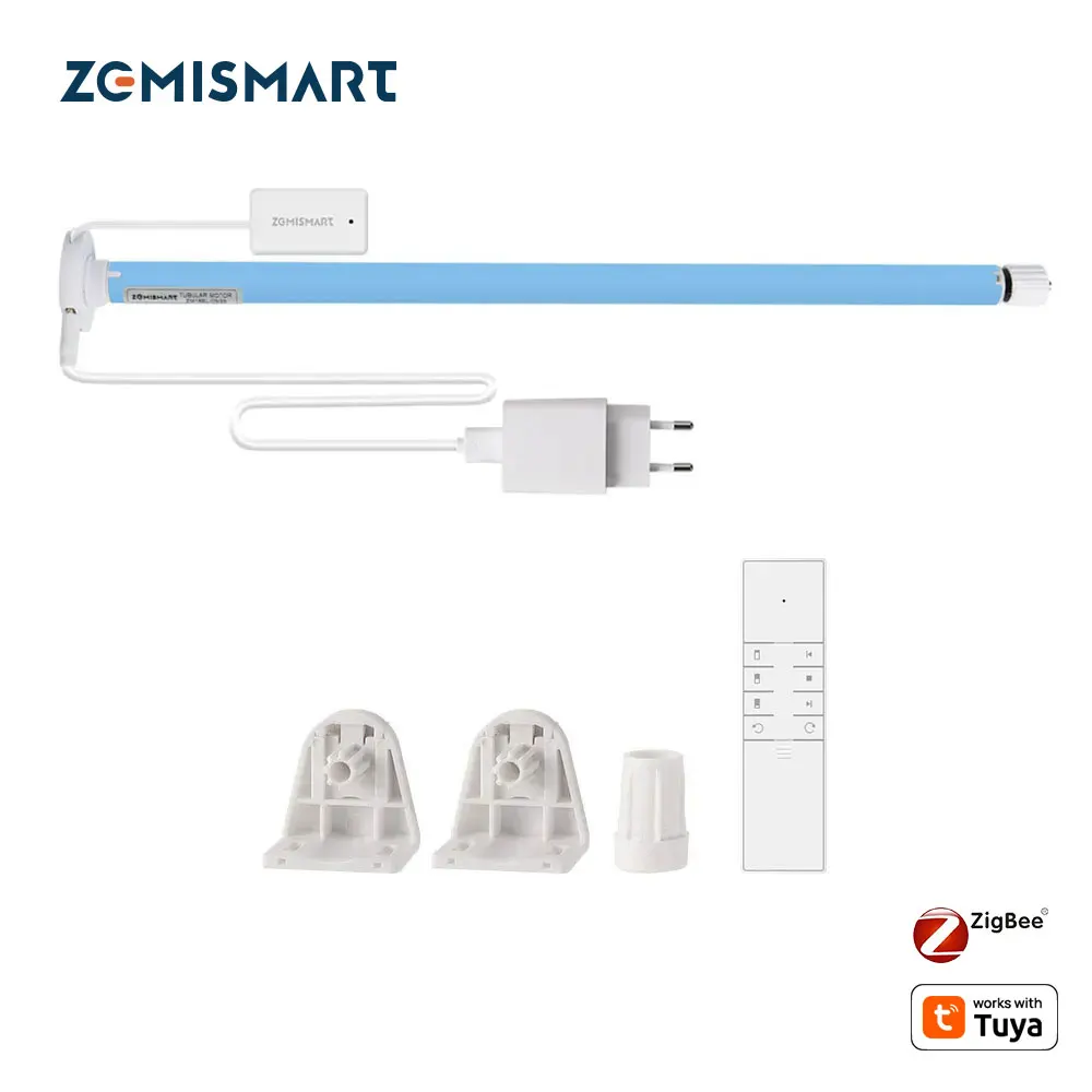 Zemismart-Motor de persianas enrollables eléctricas Tuya Zigbee, para tubo de 17mm, 25mm y 28mm, Motor de cortina inteligente, Control por voz Alexa