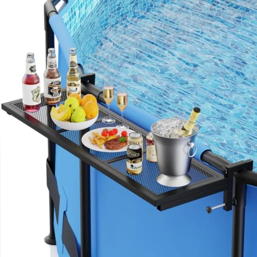 

Pool Bar, Above Ground Pool Bar Table, 38.5×11.8" Poolside Bar, Swim Up Bar Pool Shelf Fits 3.7" or Less Top Rail, Patio Poolsi