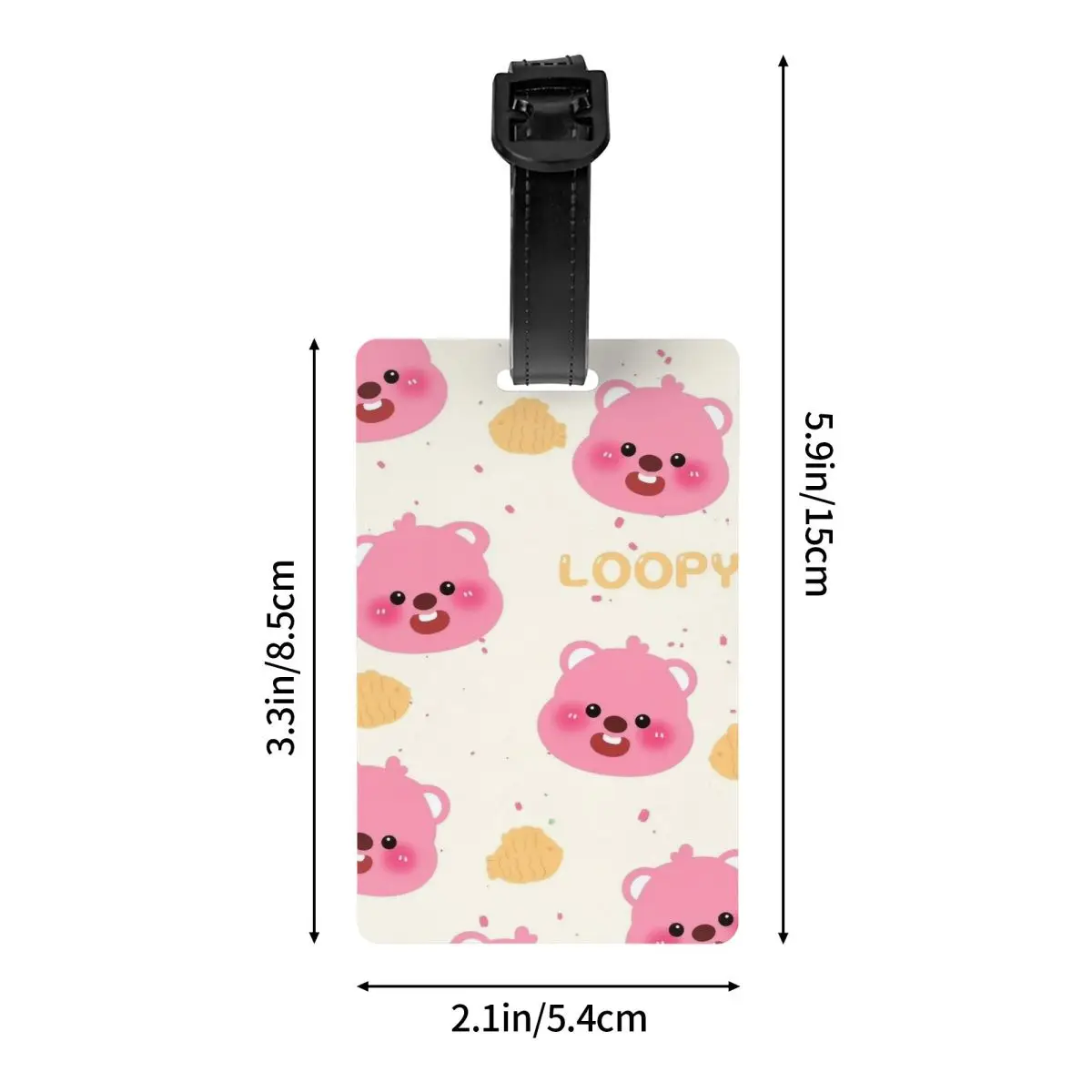 Kawaii Loopy Cartoon Beaver Bagagelabels Pvc Plastic Reisaccessoires Houder Bagagelabel Naam Id Adres Bagagelabel Cadeau