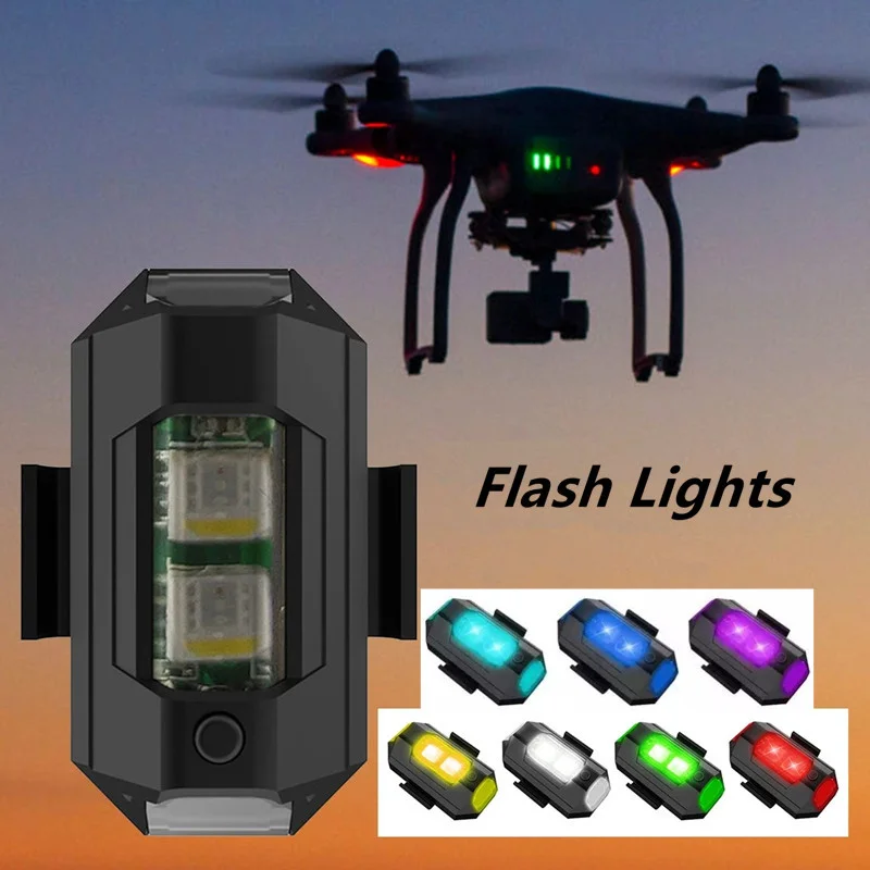 LED Flash Emergency Light Warning Lamp USB Rechargeable Mini Signal Light Drone Strobe Light 7 Colors DIY Parts Signal Indicator