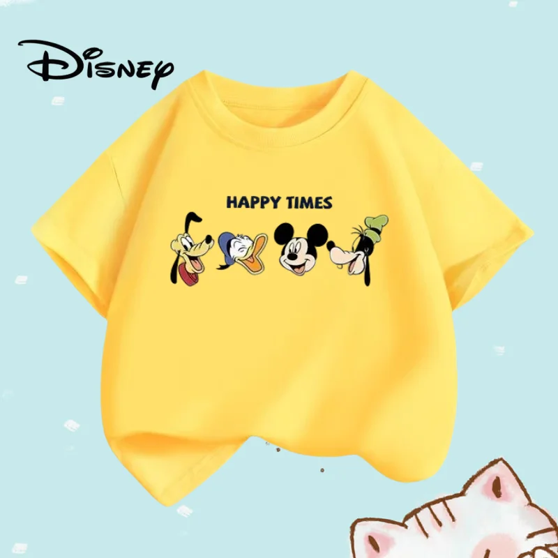 

Summer Children Boy Clothes The Disney Family Cartoon Prints T-shirts Fashion Kid Baby Girls Short Sleeve Crew Neck Top