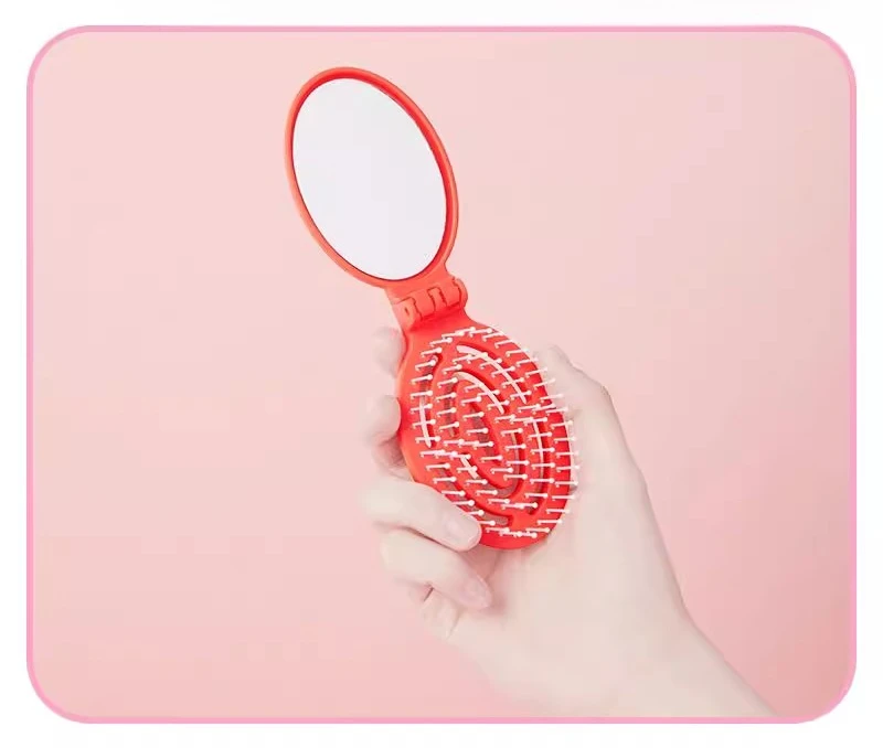 مشط مرآة محمول قابل للطي 2 في 1 من هالو كيتي، تصميم لطيف وصغير، عملي للسفر، هدية مشط مرآة للفتيات