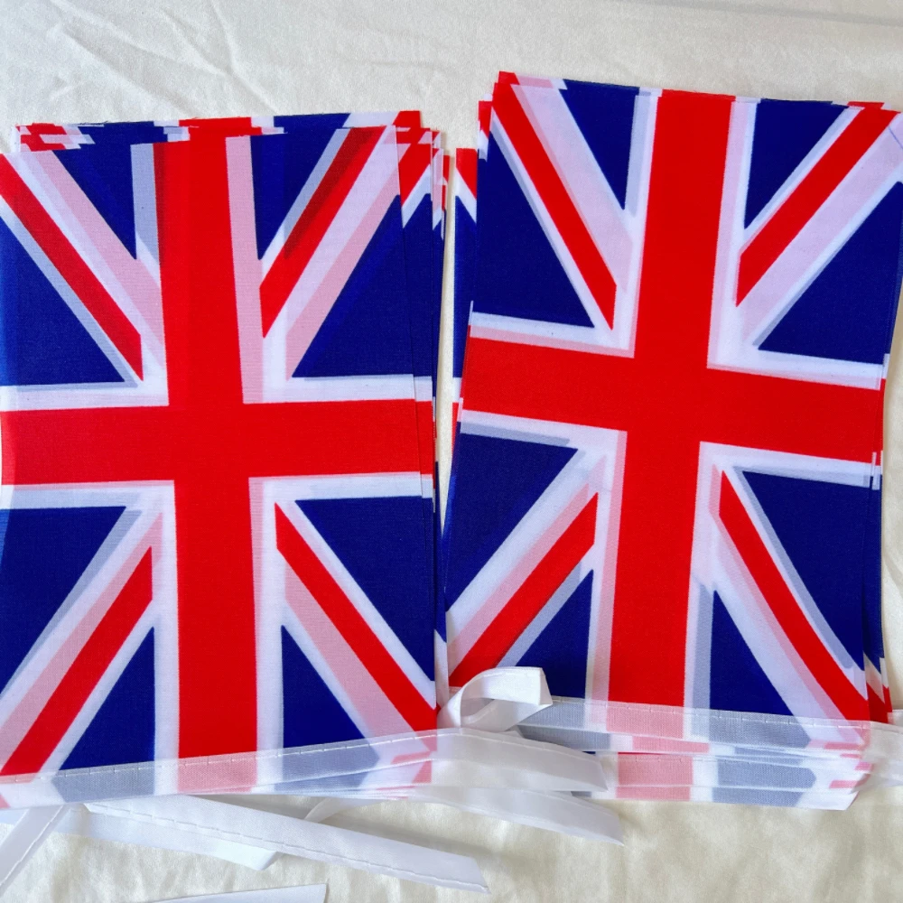 Union Jack Party 14x21cm20pcs  UK United Kingdom British FlagHanging Triangle String Jubilee Decorations Pennant Kingdom Flags B