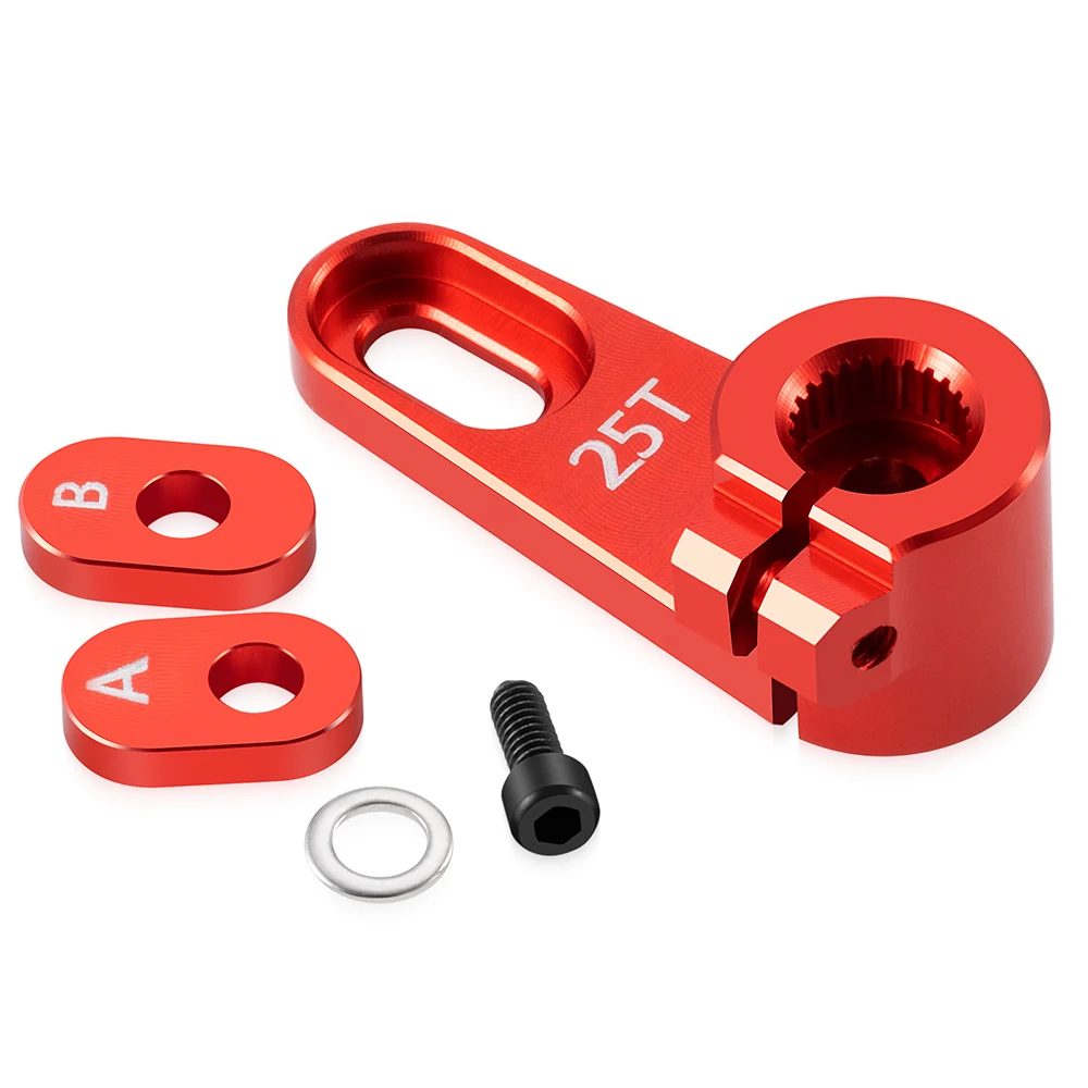 TRINOOD Alu Alloy 25T Servo Arm Horn Adjustable and Fixed Steering Arm for 1/5 1/8 1/10 RC Crawler Buggy Off-Road Car Parts