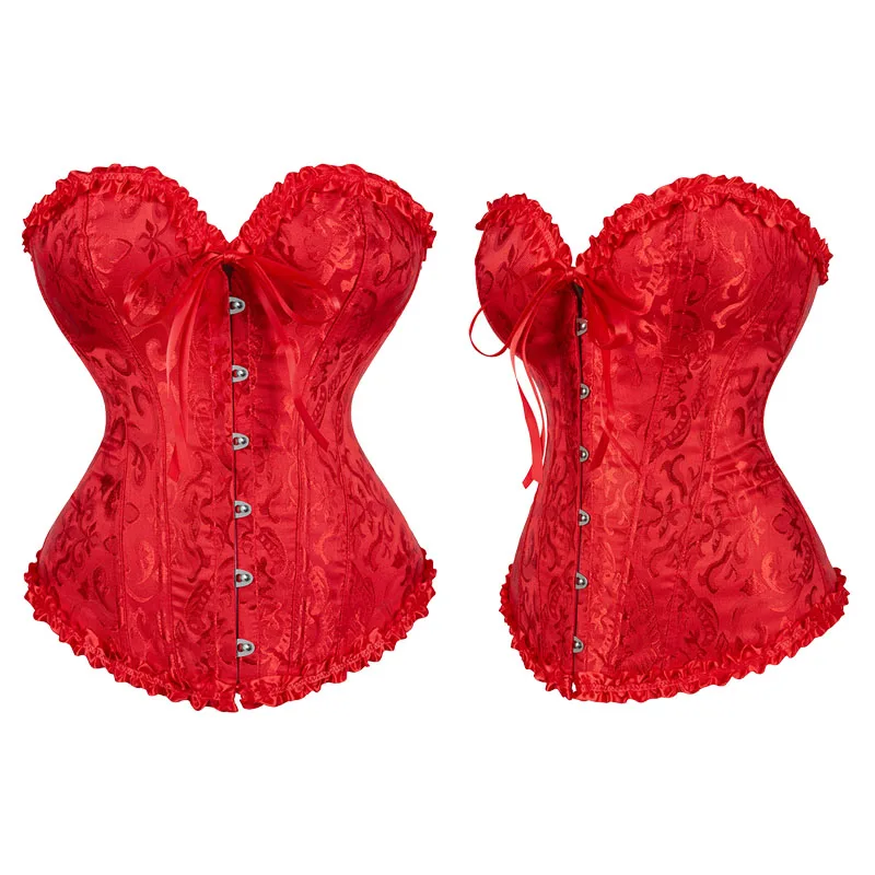 Corset victorien pour femme, corset haut, lingerie rouge, corset bleu, corset vert, grande taille